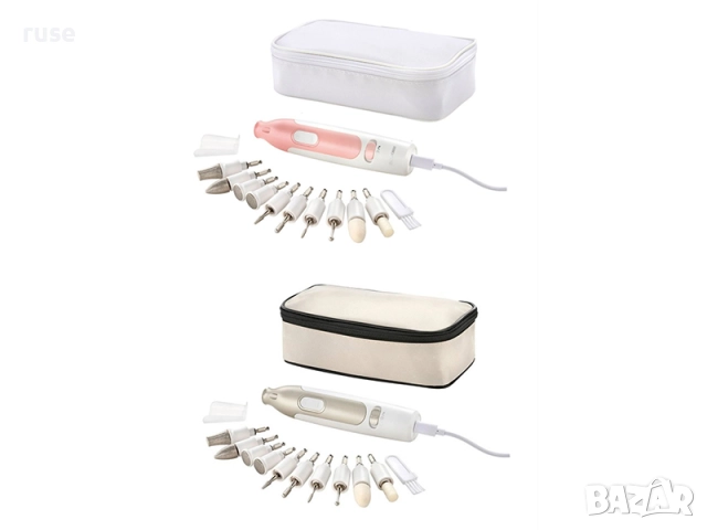 НОВИ! Електрическа пила за нокти маникюр педикюр 10 приставки безжична, снимка 2 - Други - 44611499