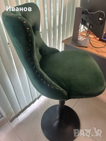 Бар стол H-117 тъмно зелен, снимка 2 - Столове - 53637116