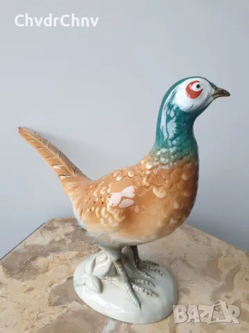 Royal Dux Bohemia статуетки 33-37-40см/Роял Дюкс Бохемия стара порцеланова фигура/папагал-фазан-слон, снимка 9 - Статуетки - 49620810