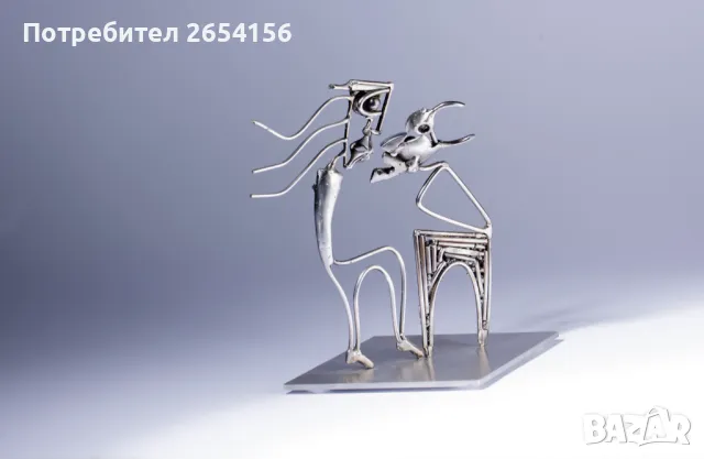 "Привличане - една стъпка по-близо"  Пластика скулптура Васил Братанов Artmind, снимка 9 - Статуетки - 49040255