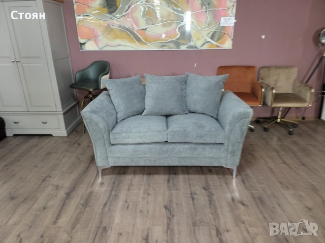 Сив диван от плат двойка Dury, снимка 10 - Дивани и мека мебел - 53754958