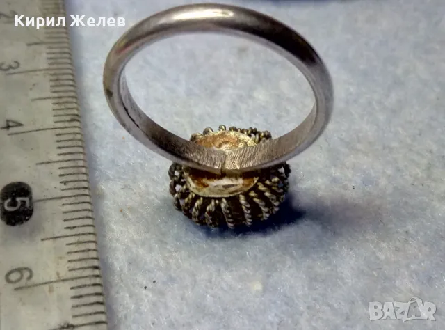 СТАРИНЕН ФИЛИГРАНЕН СРЕБЪРЕН ПРЪСТЕН СРЕБРО ВИСОКА ПРОБА РЪЧНА ИЗРАБОТКА 47960, снимка 10 - Антикварни и старинни предмети - 50057025