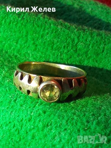 АРТ ДЕКО СТАРИНЕН СКЪПОЦЕНЕН ПРЪСТЕН СРЕБРО 835 с ГОЛЯМ ФАСЕТИРАН ЦИРКОН ЮВЕЛИРНА РАБОТА 26264