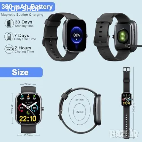 Нов Многофункционален смарт часовник с пулсомер известия Bluetooth, снимка 7 - Смарт гривни - 49658532