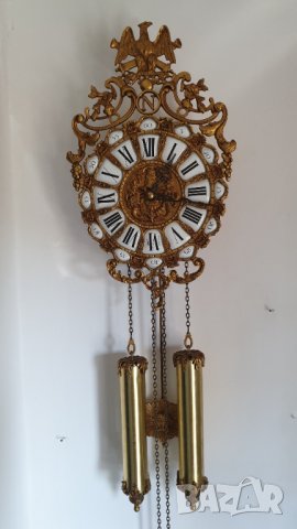 Бронзов рядък стенен механичен швейцарски часовник