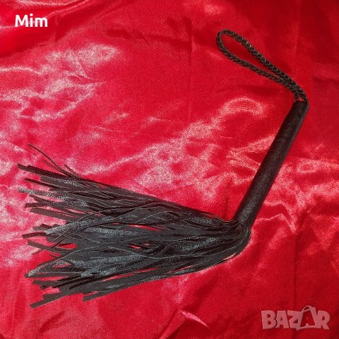 65 см Черен кожен изчистен камшик , снимка 3 - Други - 44456382