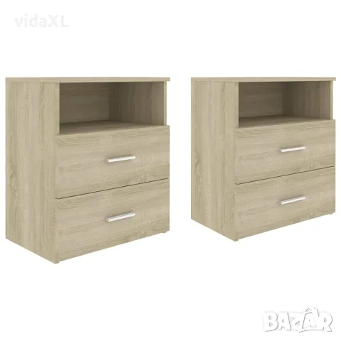 vidaXL Нощни шкафчета, 2 бр, дъб сонома, 50x32x60 см