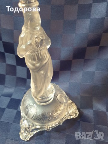Кристален  свещник с религиозни мотиви, снимка 2 - Антикварни и старинни предмети - 42612534