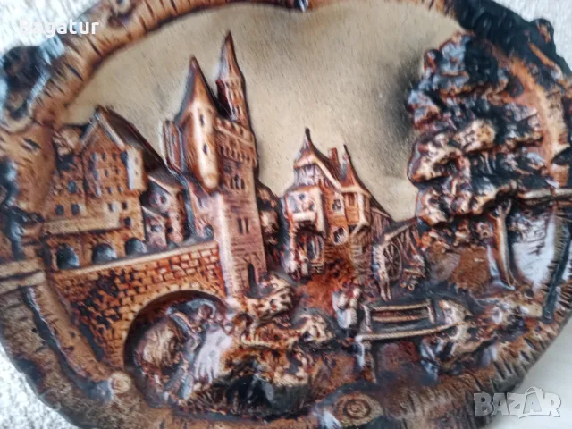Стенен панел,глинено пано, изглед град,барелеф, снимка 8 - Антикварни и старинни предмети - 48271925