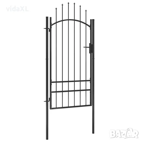 vidaXL Градинска порта Woerden стомана 1x2 м черна