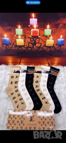 чорапи в кутия fendi calvin klein louis vuitton , снимка 11 - Дамски чорапи - 51442117