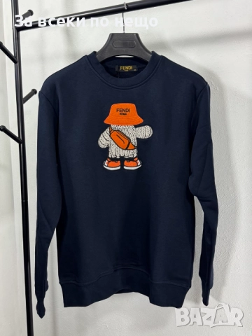 Fendi Мъжка Блуза С Бродирано Лого С Дълъг Ръкав Код V.B.66