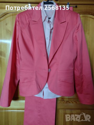 Разкошен Костюм 3 Части-САКО+ПАНТАЛОН+РИЗА в цвят „скарида“! НОВ!, снимка 2 - Костюми - 41983098