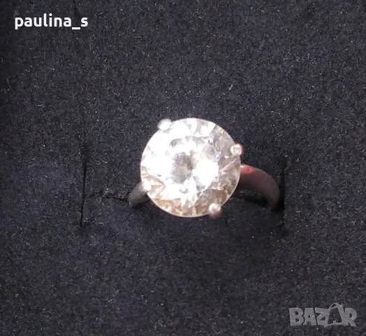 Два броя / Винтидж / Стар сребърен пръстен с Морганит и Бял сапфир проба 925 , снимка 16 - Пръстени - 42322435