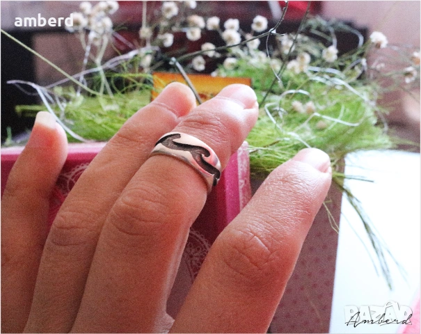 Сребърна халка - модел R035, снимка 2 - Пръстени - 53518343