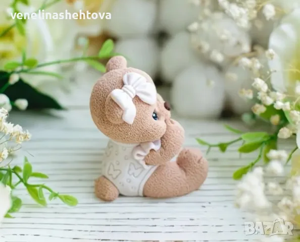3D мече с панделка и дрехи🦋 силиконов молд форма свещи гипс сапун смола фондан декорация торта , снимка 2 - Форми - 56011897