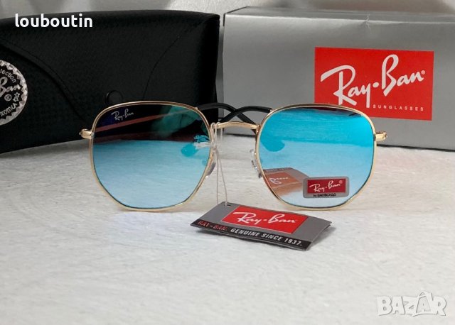 Ray-Ban Hexagonal RB3548 дамски мъжки слънчеви очила унисекс сини огледални, снимка 3 - Слънчеви и диоптрични очила - 41768859