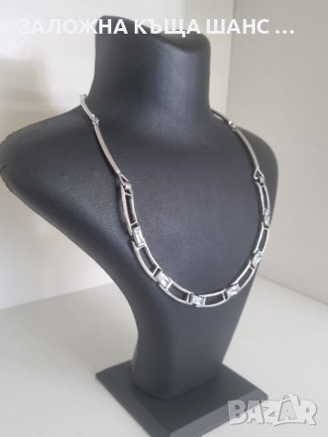 Дамско колие с кристали 925 проба , снимка 2 - Колиета, медальони, синджири - 41583575