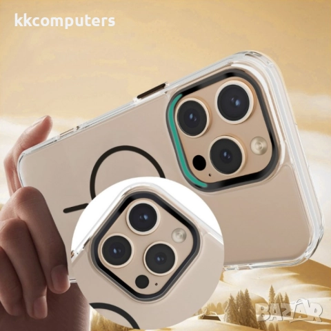 Силиконов кейс bSmart Clear Thin Magsafe и Протектор За iPhone 17 Pro Max (6.9), Черен, снимка 5 - Калъфи, кейсове - 52006486