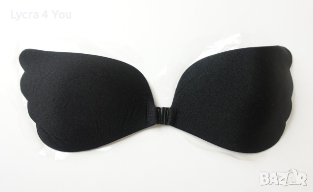 Залепващ сутиен push-up, за многократна употреба, изработен от полиестер в черно А чашка
