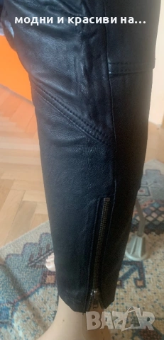 Дамски кожен панталон, размер М, снимка 4 - Панталони - 53219414