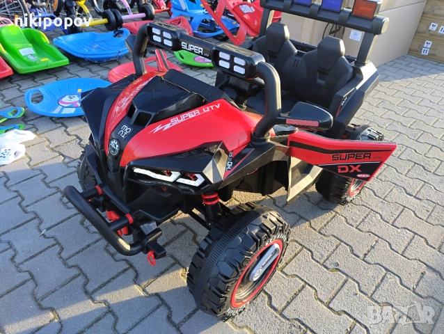 X двуместен акумулаторен джип BEAST 4x4 червен, снимка 2 - Детски велосипеди, триколки и коли - 53569507
