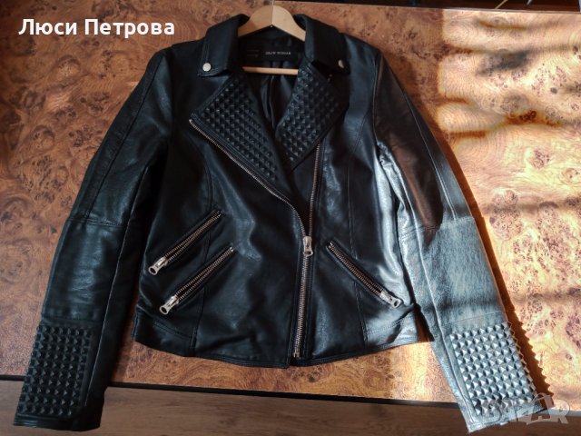 Дамско кожено яке ZARA, снимка 3 - Якета - 42638525