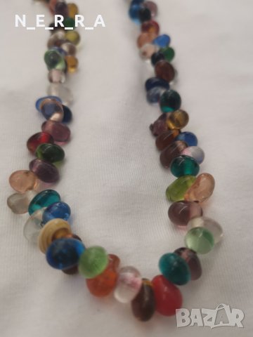 Индийски гердан от разноцветни стъкла, снимка 4 - Колиета, медальони, синджири - 42428539