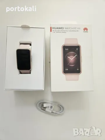 Huawei Watch Fit смарт часовник Smartwatch розов пълен комплект супер състояние, снимка 3 - Дамски - 50125458