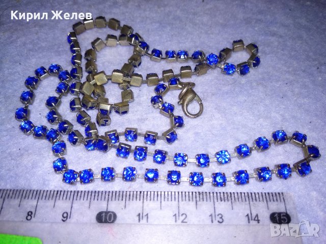 ШАРМАНТНО ПОСРЕБРЕНО СКЪПОЦЕННО РЕТРО КОЛИЕ с ИСКРЯЩИ ЮВЕЛИРНО ФАСЕТИРАНИ КАМЪНИ СИН ЦИРКОНИЙ 24240, снимка 12 - Колиета, медальони, синджири - 41389354