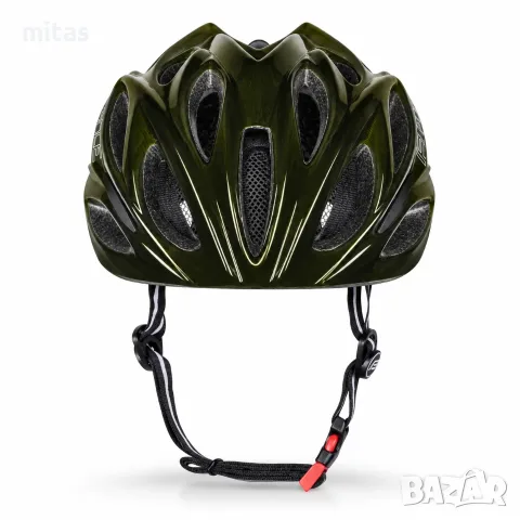 Велосипедна каска FORCE BULL HUE, In-Mold, S/M 56–58 см, Черно-зелена, CE Сертификат, снимка 5 - Аксесоари за велосипеди - 56185547