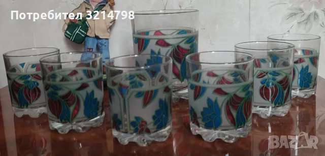 Италиански стъклен сервиз за безалкохолно 