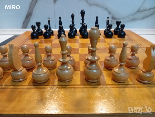 Шах с дървени фигури, снимка 3 - Шах и табла - 52631728
