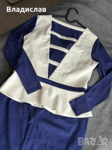 Елегантен дамски комплект пола + блуза празничен костюм, снимка 3 - Блузи с дълъг ръкав и пуловери - 53401413