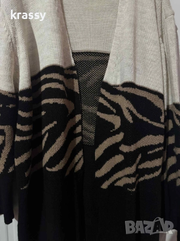 Страхотна дълга голяма дамска жилетка (размер 2ХЛ), снимка 2 - Жилетки - 52770671