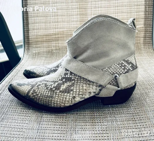 Кожени  боти змийски принт TRAFALUC Испания, снимка 6 - Дамски боти - 49276746