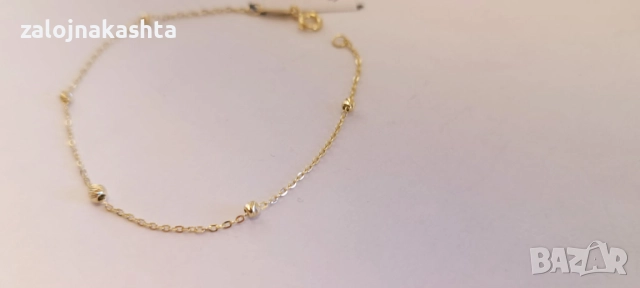 Нова-Златна гривна-0,88гр/14кр, снимка 4 - Гривни - 52735816