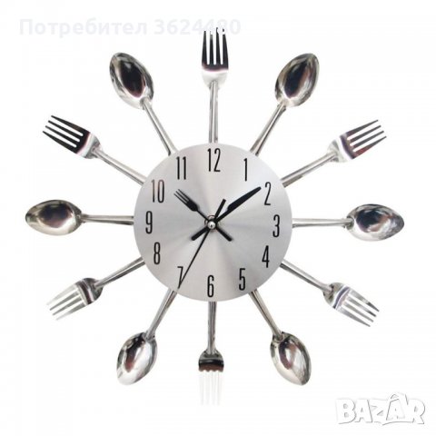 Модерен кухненски стенен часовник вилици и лъжици Декор за кухня, снимка 4 - Стенни часовници - 39975834