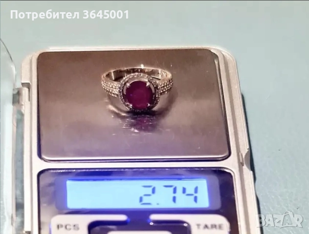 Сребърен комплект 925, с натурален Рубин и циркони. Продават се и по отделно. 💎, снимка 5 - Бижутерийни комплекти - 51948455