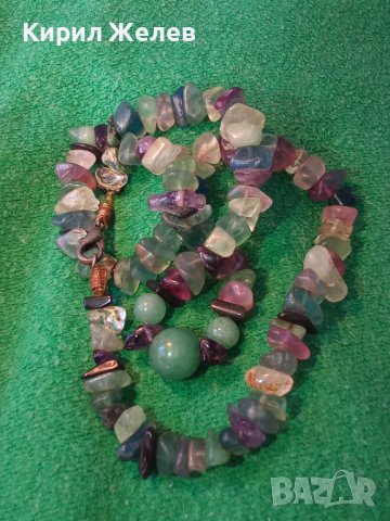 РАЗКОШНО СКЪПОЦЕННО РЕТРО АРТ КОЛИЕ от НАТУРАЛНИ КАМЪНИ НЕФРИТ АМЕТИСТ КВАРЦ ПЛАНИНСКИ КРИСТАЛ 26388, снимка 5 - Колиета, медальони, синджири - 41389428