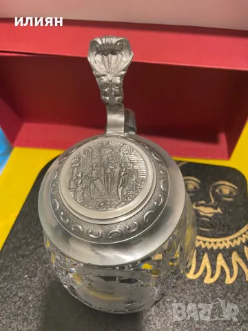 Халба кристална с ловни мотиви. Елен.  Орел.  Глухар. , снимка 8 - Други ценни предмети - 48831174