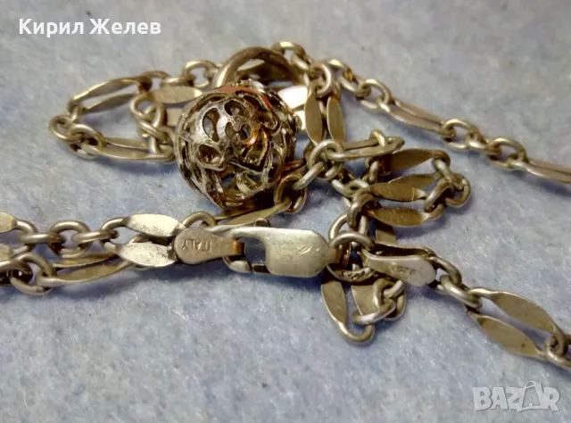 ПРЕКРАСНО ИТАЛИАНСКО СРЕБЪРНО КОЛИЕ СРЕБРО 925 ITALY ФИНА АЖУРНА АРТ ИЗРАБОТКА 49298, снимка 3 - Колиета, медальони, синджири - 48481415