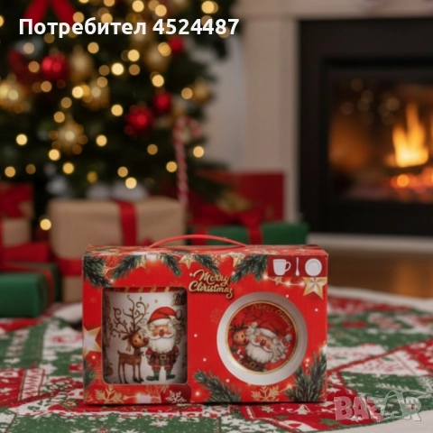 Премиум коледен подаръчен сет – керамична чаша с аксесоари, снимка 3 - Декорация за дома - 52580131