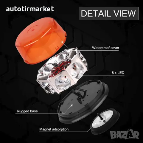 LED авариен буркан/аварийна лампа 10 – 30V – T400, снимка 3 - Аксесоари и консумативи - 56054496