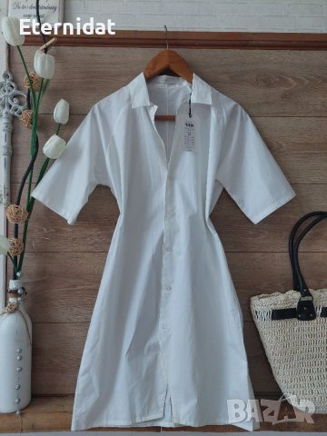 Дълга бяла риза тип рокля, снимка 6 - Ризи - 41647400