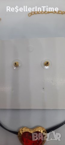 Нов комплект от обеци и чокър със сърца, снимка 4 - Бижутерийни комплекти - 41733637