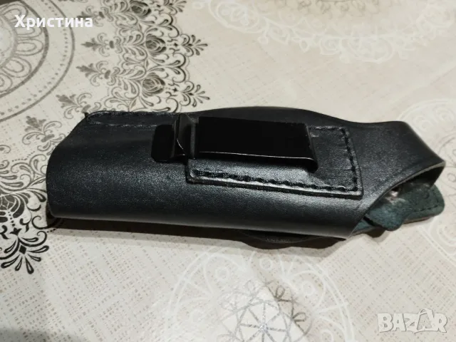Кожен кобур за пистолет с метална щипка, снимка 4 - Оборудване и аксесоари за оръжия - 55750093