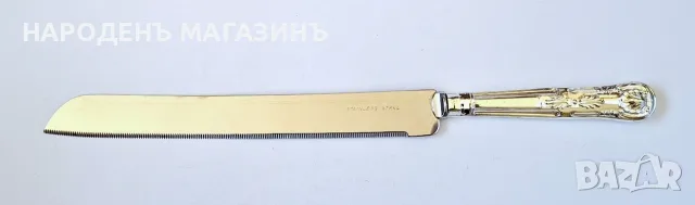 MAYELL - QUEEN ANNE - Англия - НОВ голям нож за торта с посребрена дръжка сервиз , снимка 2 - Други ценни предмети - 56119741