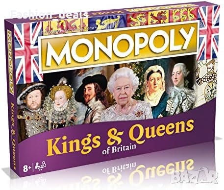 Нова Настолна игра Монополи за деца Кралете и Кралиците на Великобритания Възраст 8+ Подарък