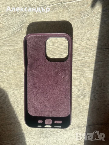 *Оригинал* Magsafe Кожен калъф Алкантара iphone 13 pro цвят Deep Purple, снимка 9 - Калъфи, кейсове - 51356464